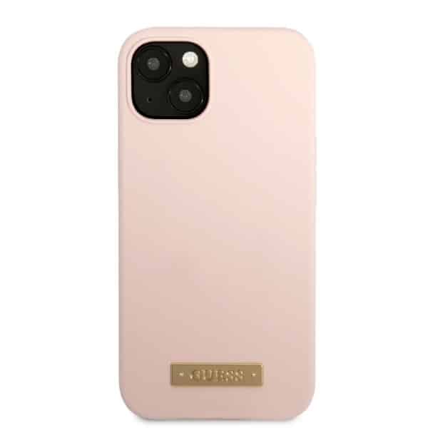 Guess Silicone Logo Plate MagSafe - θήκη για Apple iPhone 13 mini - Ροζ - Image 3