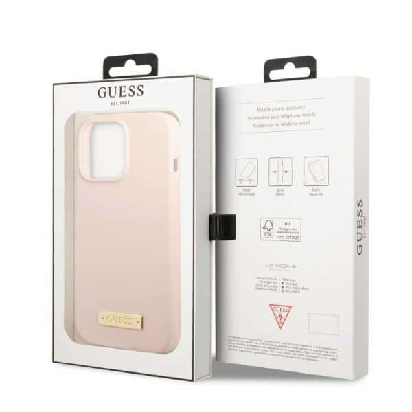 Guess Silicone Logo Plate MagSafe - Apple iPhone 13 Pro Max - Ροζ - Image 8