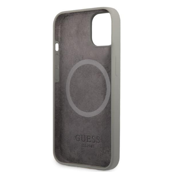 Guess Silicone Logo Plate MagSafe - θήκη για Apple iPhone 13 mini - Γκρι - Image 7