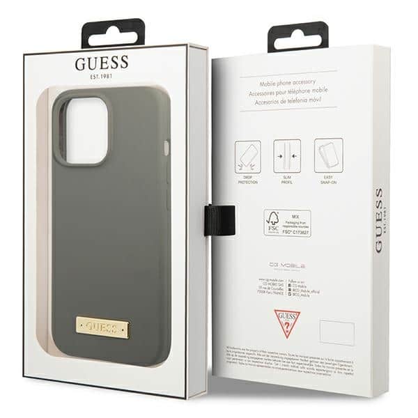 Guess Silicone Logo Plate MagSafe - θήκη για Apple iPhone 13 Pro / - Γκρι - Image 8