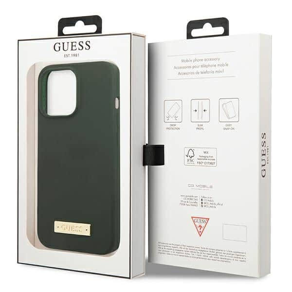 Guess Silicone Logo Plate MagSafe - θήκη για Apple iPhone 13 Pro / - Πράσινο - Image 8