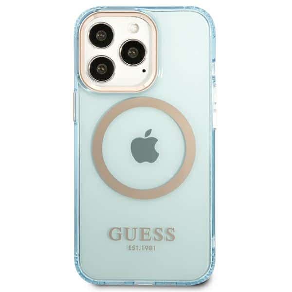 Guess Gold Outline Translucent MagSafe - θήκη για Apple iPhone 13 / Pro - Μπλε - Image 3