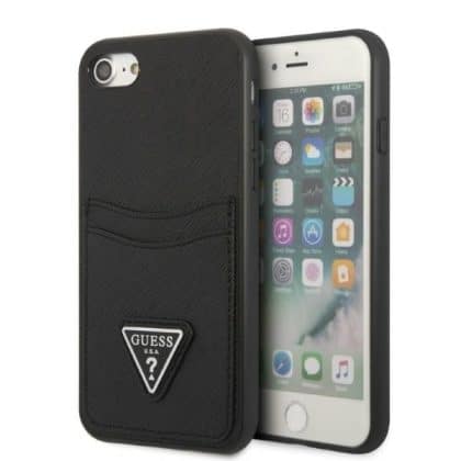 Guess Saffiano Triangle - θήκη για Apple iPhone 7 / 8 SE (2020) (2022) - Μαύρο
