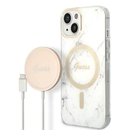 Guess Marble MagSafe - Apple iPhone 14 Plus / 15 - Λευκό