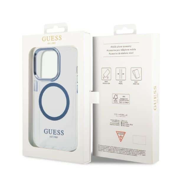 Guess Metal Outline MagSafe - θήκη για Apple iPhone 14 Pro Max - Μπλε - Image 8