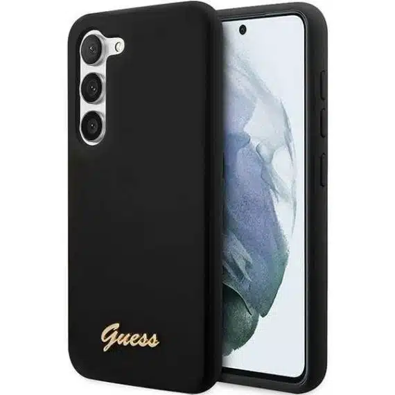 Guess Silicone Vintage Gold Logo - θήκη για Samsung Galaxy S23 - Μαύρο