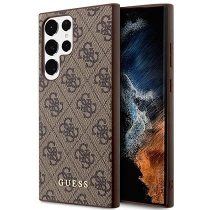 Guess 4G Metal Gold - θήκη για Samsung Galaxy S23 Ultra - Καφέ