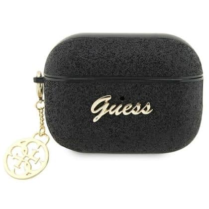 Guess GUAP2GLGSHK AirPods Pro 2  (2022/2023) cover μαύρο/black Glitter Flake 4G Charm