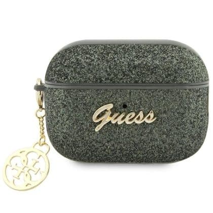 Guess GUAP2GLGSHA AirPods Pro 2  (2022/2023) cover zielony/kaki Glitter Flake 4G Charm