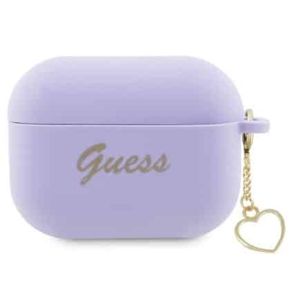 Guess GUAP2LSCHSU AirPods Pro 2  (2022/2023) cover purpurowy/purple Silicone Charm Heart Collection
