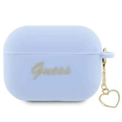 Guess GUAP2LSCHSB AirPods Pro 2  (2022/2023) cover Μπλε/blue Silicone Charm Heart Collection