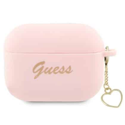 Guess GUAP2LSCHSP AirPods Pro 2  (2022/2023) cover ροζ/pink Silicone Charm Heart Collection