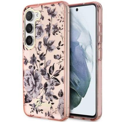 Guess Flower Collection - θήκη για Samsung Galaxy S23+ - Ροζ