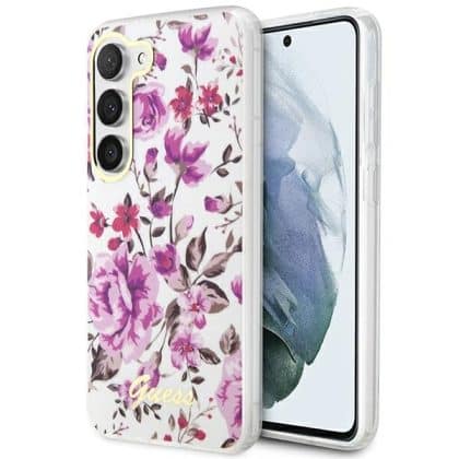 Guess Flower Collection - θήκη για Samsung Galaxy S23 - Λευκό
