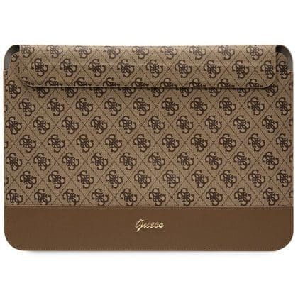 Guess Θήκη GUCS14PS4SGW 14" καφέ/ brown 4G Stripe Metal Logo