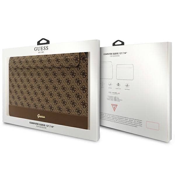 Guess Θήκη GUCS14PS4SGW 14" καφέ/ brown 4G Stripe Metal Logo - Image 4