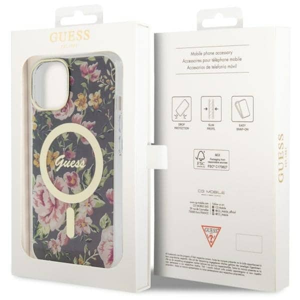 Guess Flower MagSafe - θήκη για Apple iPhone 14 Plus - Μαύρο - Image 8
