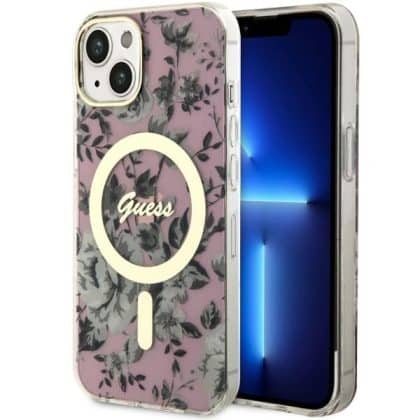 Guess Flower MagSafe - θήκη για Apple iPhone 14 Plus - Ροζ