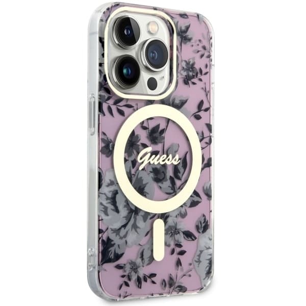 Guess Flower MagSafe - θήκη για Apple iPhone 14 Pro - Ροζ - Image 4