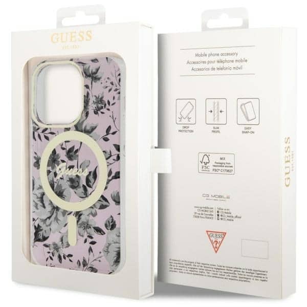 Guess Flower MagSafe - θήκη για Apple iPhone 14 Pro Max - Ροζ - Image 8
