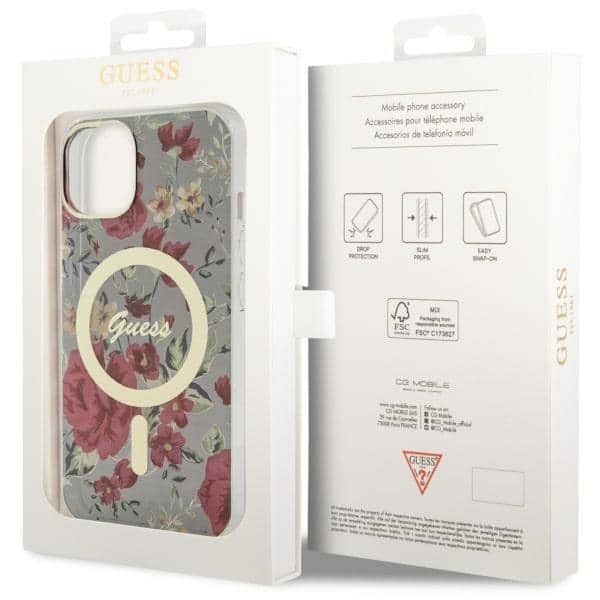 Guess Flower MagSafe - θήκη για Apple iPhone 14 Plus - Πράσινο - Image 8