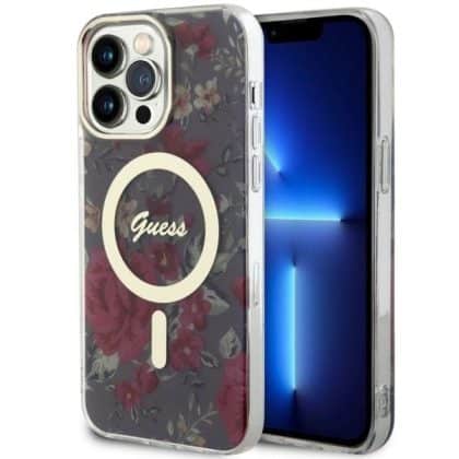 Guess Flower MagSafe - θήκη για Apple iPhone 14 Pro Max - Πράσινο