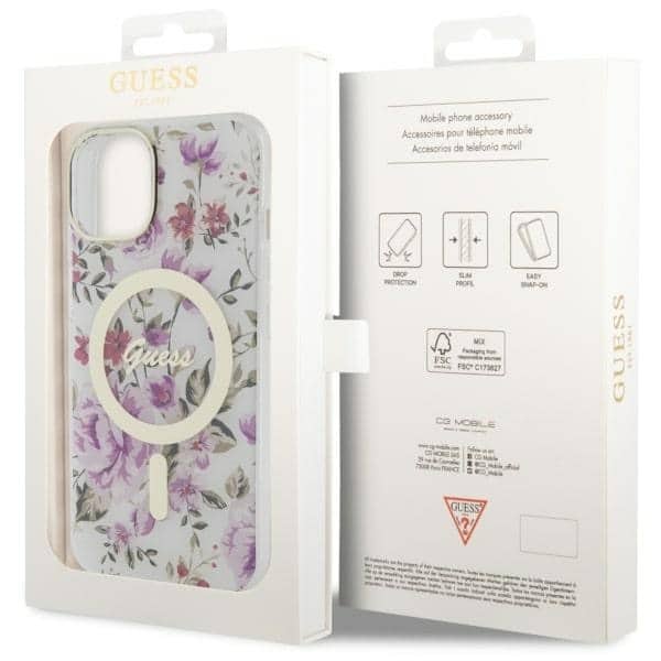 Guess Flower MagSafe - θήκη για Apple iPhone 14 Plus - Διάφανο - Image 8