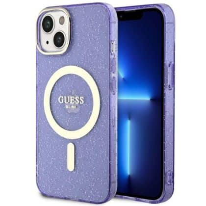 Guess Glitter - θήκη για Apple iPhone 14 Plus - Μωβ