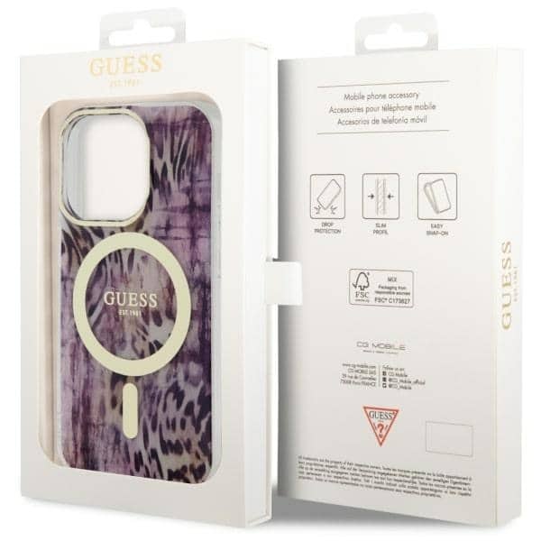 Guess Leopard MagSafe - θήκη για Apple iPhone 14 Pro - Ροζ - Image 8