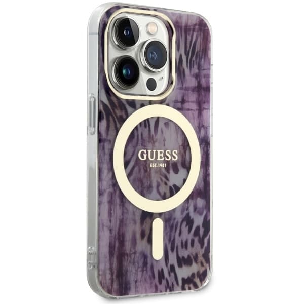 Guess Leopard MagSafe - θήκη για Apple iPhone 14 Pro - Ροζ - Image 4