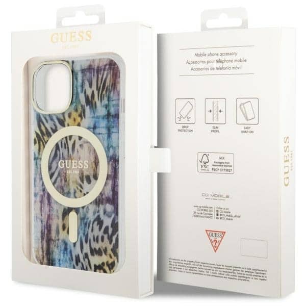 Guess Leopard MagSafe - θήκη για Apple iPhone 14 / 15 13 - Μπλε - Image 8