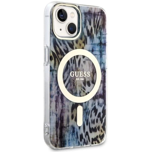 Guess Leopard MagSafe - θήκη για Apple iPhone 14 / 15 13 - Μπλε - Image 4