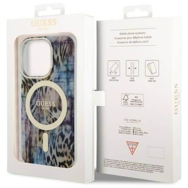 Guess Leopard MagSafe - θήκη για Apple iPhone 14 Pro Max - Μπλε - Image 8