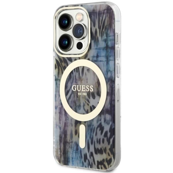 Guess Leopard MagSafe - θήκη για Apple iPhone 14 Pro Max - Μπλε - Image 2