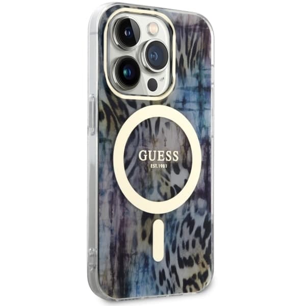 Guess Leopard MagSafe - θήκη για Apple iPhone 14 Pro Max - Μπλε - Image 4