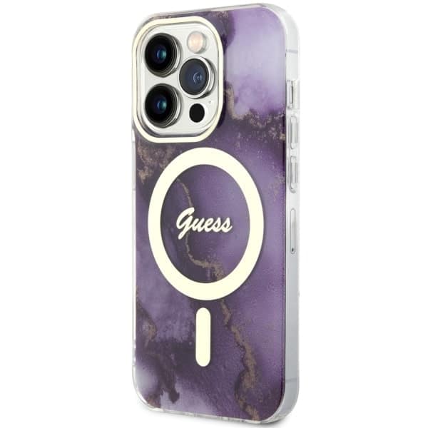 Guess Golden Marble Collection - θήκη για Apple iPhone 14 Pro - Μωβ - Image 2