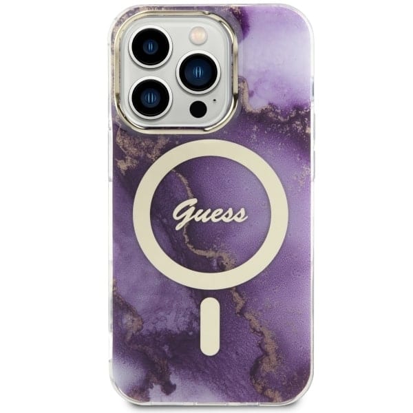 Guess Golden Marble Collection - θήκη για Apple iPhone 14 Pro - Μωβ - Image 3