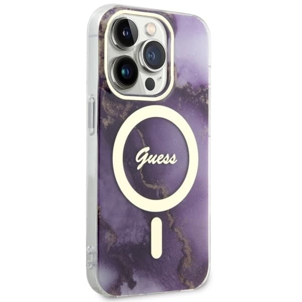 Guess Golden Marble Collection - θήκη για Apple iPhone 14 Pro - Μωβ - Image 4