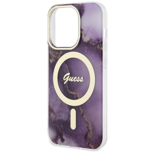 Guess Golden Marble Collection - θήκη για Apple iPhone 14 Pro - Μωβ - Image 6