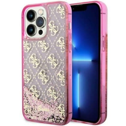 Guess Liquid Glitter - θήκη για Apple iPhone 14 Pro - Ροζ