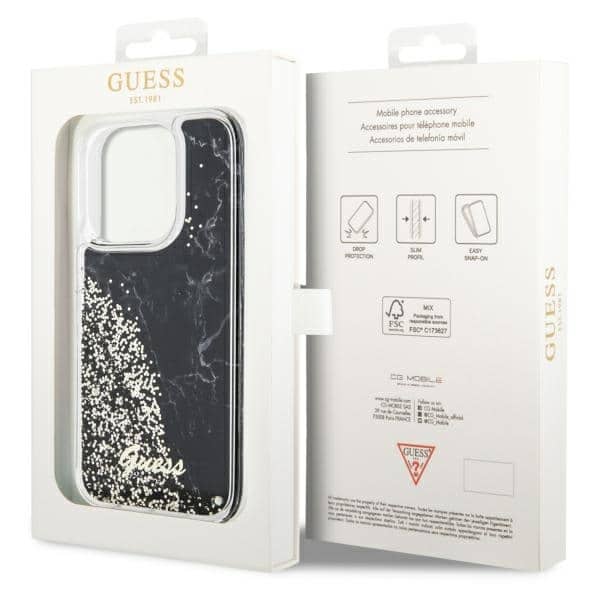 Guess Liquid Glitter - θήκη για Apple iPhone 14 Pro - Μαύρο - Image 8