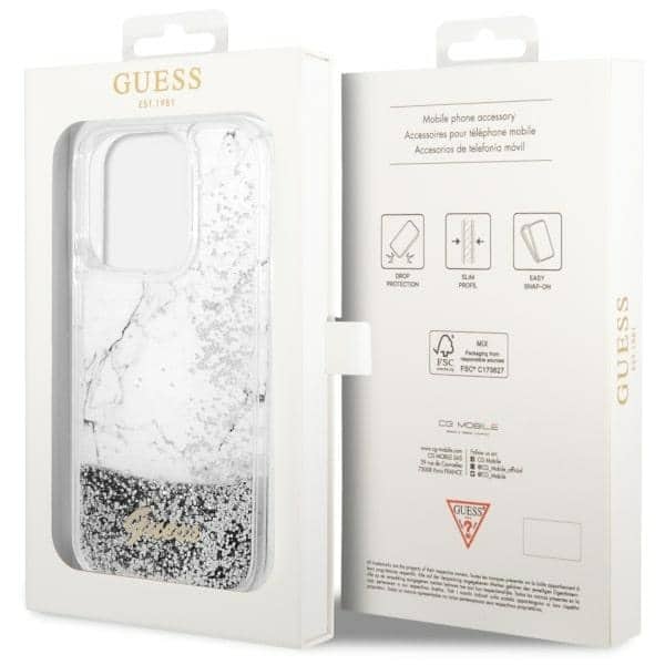 Guess Liquid Glitter - θήκη για Apple iPhone 14 Pro - Λευκό - Image 8