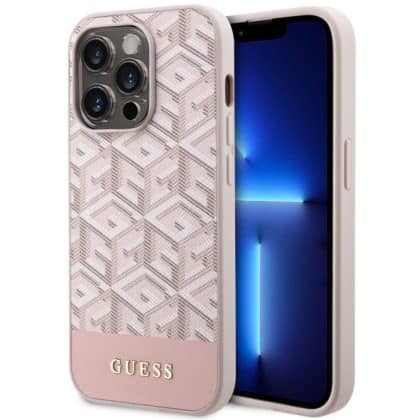 Guess GCube Stripes MagSafe - θήκη για Apple iPhone 14 Pro - Ροζ