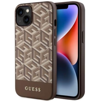 Guess GCube Stripes MagSafe - θήκη για Apple iPhone 14 Plus - Καφέ