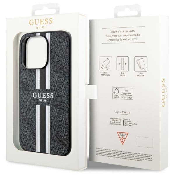 Guess 4G Printed Stripes - θήκη για Apple iPhone 14 Pro - Μαύρο - Image 8