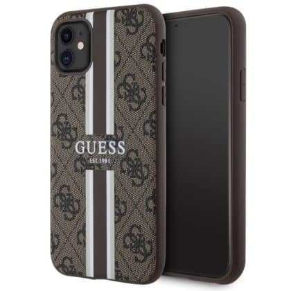 Guess Printed Stripes MagSafe - θήκη για Apple iPhone 11 - Καφέ