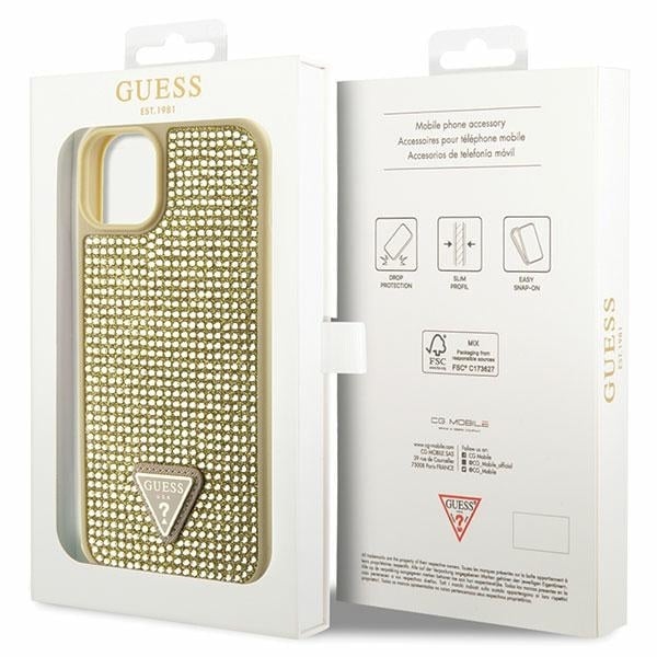 Guess Rhinestone Triangle - θήκη για Apple iPhone 14 - Χρυσό - Image 8