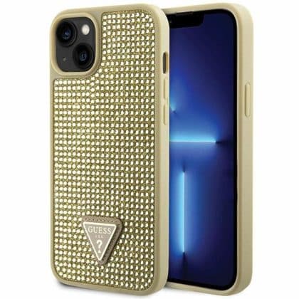 Guess Rhinestone Triangle - θήκη για Apple iPhone 14 Plus - Χρυσό