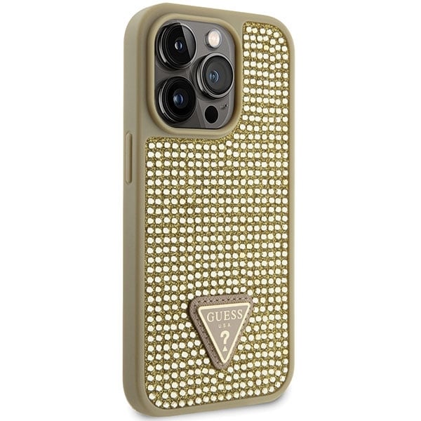 Guess Rhinestone Triangle - θήκη για Apple iPhone 14 Pro - Χρυσό - Image 4