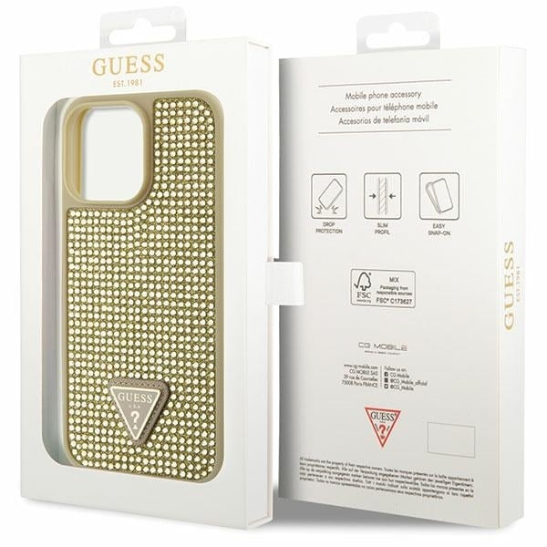 Guess Rhinestone Triangle - θήκη για Apple iPhone 14 Pro Max - Χρυσό - Image 8